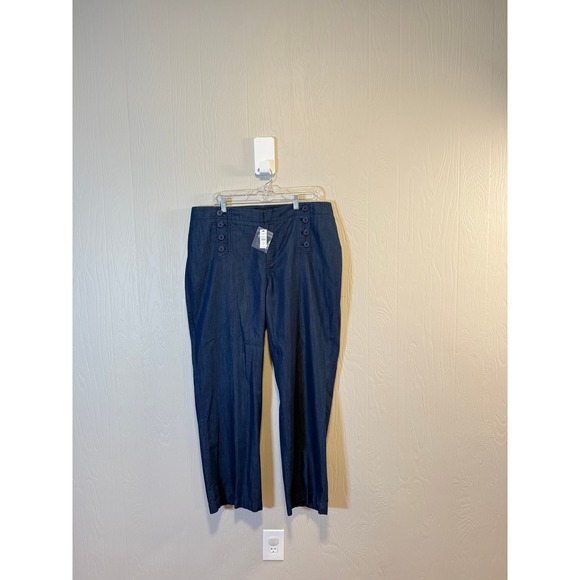 Talbots • NWT Sailor Button Straight Leg Pants Dark Wash Denim Size 16W - Picture 4 of 12